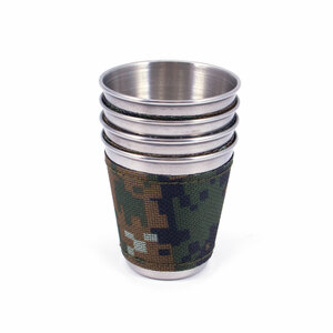 Рюмка-стопка "СЛЕДОПЫТ" 60 мл в оплетке и тубе из oxford camo pixel, 4 шт, фото 4