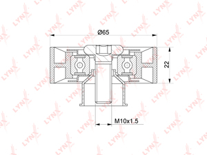 Ролик направляющий / приводной LYNXauto PB-7215. Для HYUNDAI Elantra(HD) 1.6D 05-11 / Getz 1.5D 04-05 / i30 1.4D-1.5D 04> / Matrix 1.5d 05-10, KIA Rio II 1.5D 05> / Soul 1.6D 09>, фото 1