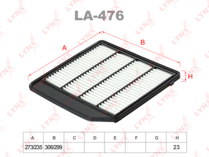 Фильтр воздушный LYNXauto LA-476. Для: SUZUKI SX4 1.4 16> / Vitara II 1.4 15>, фото 1
