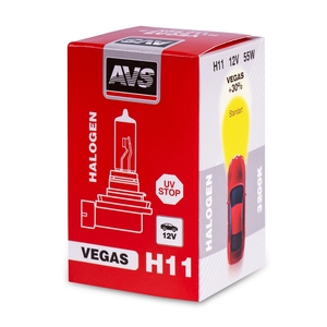 Галогенная автомобильная лампа AVS Vegas, H11, 12 В, 55 Вт, 3200 К, цоколь PGJ19-2, фото 5