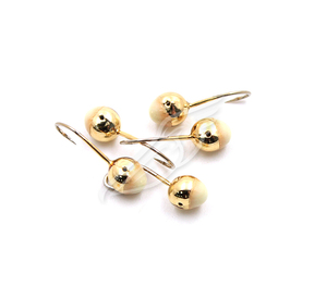 Мормышка "ЯМАН" шар с отв.,цв.GOLD PLATED, с фосф. пяткой, d 6, вес 1,2 г (уп. 5 шт.), фото 2