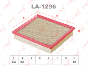 Фильтр воздушный LYNXauto LA-1296. Для TOYOTA Тойота Tundra(Тундра) 5.7 06>, фото 1