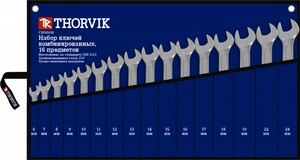 Thorvik CWS0016 Набор ключей гаечных комбинированных в сумке, 6-24 мм, 16 предметов, фото 1