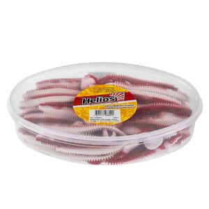 Виброхвост несъедоб. Shaggy 5,12/13 см Red & White 50шт. (HS-18-003-N) Helios (0), фото 2
