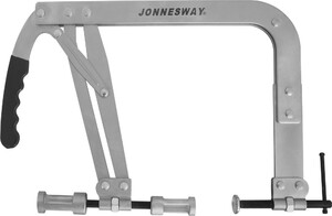 JONNESWAY AI020024 Рассухариватель клапанов С-образный с насадками диаметром 25 и 30 мм, диапазон захвата 45-145 мм, глубина скобы 250 мм, фото 1