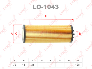 Фильтр масляный LYNXauto LO-1043. Для: AUDI A4 2.5D 97-06 / A6 2.5D 97-05 / A8 2.5D 97-00, SKODA Superb(3U) 2.5D 01-08, VW Passat 2.5D 98-05, фото 1