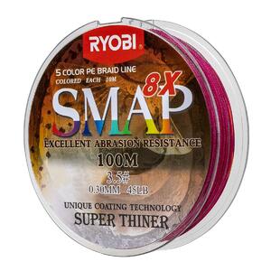 Шнур SMAP PE8X-100M 3.5# Multi Colour 0,31мм Ryobi, фото 5