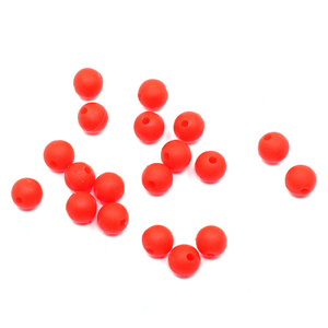 Бусина фидерная Namazu Soft Beads, PVC, круглая, d-6 мм, цв. фц. красный (20 шт.), фото 2