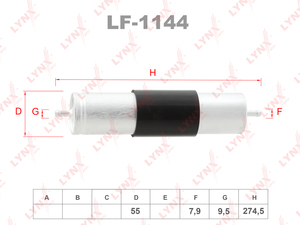 Фильтр топливный LYNXauto LF-1144. Для: BMW БМВ X5(E53) 3.0D 03-06, фото 1