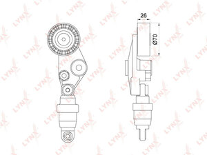 Натяжитель / приводной LYNXauto PT-3199. Для: SSANGYONG Actyon I 2.0D 05> / Kyron 2.0D-2.7D 05> / Rexton 2.7D 04> / Rodius 2.7D 05>., фото 2