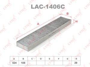 Фильтр салонный угольный LYNXauto LAC-1406C. Для: FORD Mondeo III 00>, JAGUAR X-Type 01>, фото 1