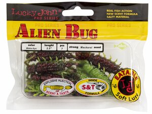 Виброхвосты съедобные искусственные LJ Pro Series ALIEN BUG 2,5in (06,35)/T44 7шт., фото 5