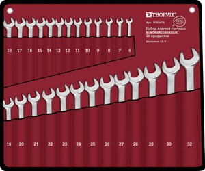 Thorvik W3S26TB Набор ключей гаечных комбинированных серии ARC, 6-32 мм, 26 предметов, фото 1