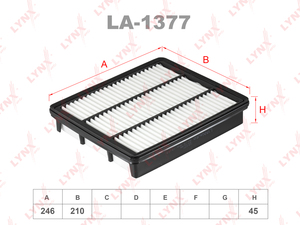 Фильтр воздушный LYNXauto LA-1377. Для: HYUNDAI Terracan 2.5TD-3.5 01>, фото 1
