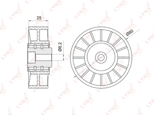 Ролик натяжной/направляющий / приводной LYNXauto PB-5008. Для: MERCEDES Мерседес-BENZ 190(W201) 2.0-2.5 >93 / C200D-250D(W202) 93-00 / E200D-300D(W124/W210) 86-99 / G230-350D(W460-W463) 87> / S300D-350D(W140) 93-98 / Sprinter(Спринтер) 2.2D-2.9D 95-00 / V, фото 1