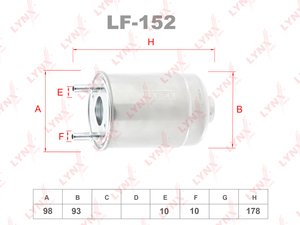Фильтр топливный LYNXauto LF-152. Для: RENAULT Рено Megane(Меган)/Scenic III 1.5D-2.0D 08>, SUZUKI Сузуки Grand Vitara(Грандвитара) II 1.9D 05>, фото 1