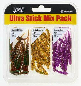 Слаги съедобные искусственные LJ Pro Series ULTRA STICK 1,6in (04.20)/MIX1/085/PA19/S13 Набор 60шт., фото 3