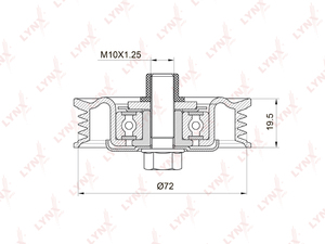 Ролик натяжной/приводной LYNXauto PB-5043. Для HONDA Хонда Accord(Аккорд) VI 1.6 98-02/Civic(Цивик) 1.3-1.6 88-01/CR-V(Сиэр ви) I 2.0 95-02/HR-V 1.6 99>/Logo 1.3 99-02, фото 1