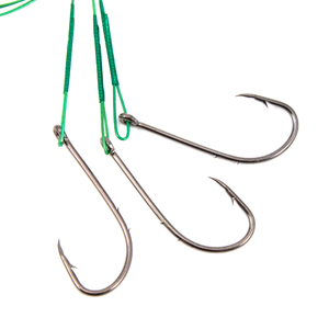 Поводок стальной NAMAZU Leader 1х7 Nylon Coated Green, d-0,33 мм, L-30 см, с одинарным крючком 92247, фото 4