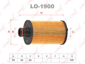 Фильтр масляный LYNXauto LO-1900. Для: SSANGYONG Actyon 2.0D 10> / Korando C 2.0D 10>, фото 1