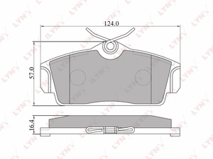 Колодки тормозные передние LYNXauto BD-5713. Для: Nissan, Ниссан, Almera(Алмера)(N16) 00-06/Primera(Примера)(P11) 98-01., фото 2