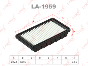 Фильтр воздушный LYNXauto LA-1959. Для: KIA Picanto(TA) 1.0-1.2 11> / Soul I-II 1.6-2.0 09>, фото 1