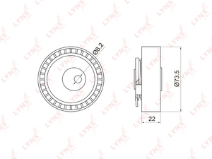 Ролик натяжной / ГРМ LYNXauto PB-1028. Для: Lada, Лада, Largus(Ларгус) 1.6 8V 12>, Renaul, Рено, Logan(Логан) 1.4-1.6 8V 04> / Sandero(Сандеро) 1.4-1.6 8V 08> / Kangoo(Кенгу) 1.6 8V 08>., фото 2