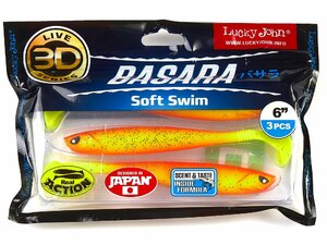 Виброхвосты LJ 3D Series BASARA SOFT SWIM 6.0in (15,24)/PG03 3шт., фото 4