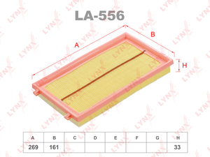 Фильтр воздушный LYNXauto LA-556. Для: TOYOTA Corolla(E110) 1.4-1.6 99-02, фото 1