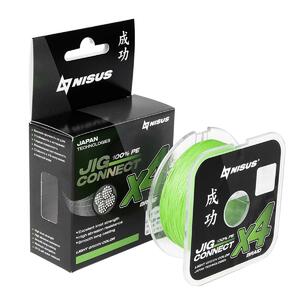 Шнур JIG CONNECT X4 PE Light Green 150m #0.6, 0.12mm 4.4кг/9.7LB (T-N-JC-X4-0.12-150-LG) NISUS, фото 2