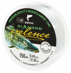 Леска моно. Salmo Diamond EXELENCE FLUORO COATED Clear 150/040, фото 3