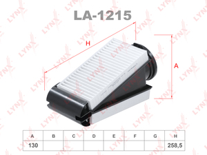 Фильтр воздушный LYNXauto LA-1215. Для MERCEDES-BENZ МЕРСЕДЕС-БЕНС C200D-300D(W205) 14>/GLC220D-250D(X253) 15>, фото 1