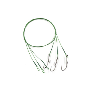 Поводок стальной NAMAZU Leader 1х7 Nylon Coated Green, d-0,48 мм, L-50 см, с живцовым крючком 4715 D, фото 2