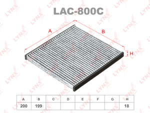 Фильтр салонный угольный LYNXauto LAC-800C. Для: SUBARU Legacy 99-03, фото 1