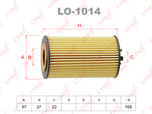 Фильтр масляный LYNXauto LO-1014. Для OPEL Опель Insignia(Инсигния) A/B 1.6 15>/Meriva(Мерива) B 1.6 13-17/Astra(Астра) J/K 1.6 14>, фото 1