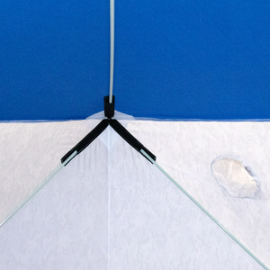 Палатка зимняя куб СЛЕДОПЫТ 2,1 х2,1 м, Oxford 210D PU 1000, S по полу 4,4 кв.м, цвет синий/белый с принтом, фото 7