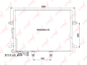 Радиатор кондиционера с осушителем LYNXauto RC-0332. Для MERCEDES-BENZ МЕРСЕДЕС-БЕНС CLS280-500(C219) 08-10/E200-500(W211) 03-09, фото 1