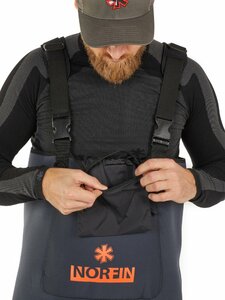 Полукомбинезон заброд. Norfin SHADOW NEOPRENE BOOTFOOT р.40-S с сапогами резина, фото 7