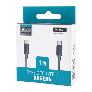 Кабель Type-C/Type-C AVS TC-TC01, 1 м, фото 5