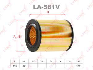 Фильтр воздушный LYNXauto LA-581V. Для: HONDA Integra 2.0 04> / CR-V 2.0/2.4 02-06/FR-V 2.0 05> / Civic 2.0 04> / Stream 2.0 01-06, фото 1