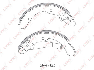 Колодки тормозные задние  LYNXauto BS-8001. Для: VW, Фольксваген, Polo(Поло) Sedan 1.6 10> / Caddy(Кадди) 1.4-1.4 95-04. 

Ширина, мм 31,5. 
Диаметр, мм 230., фото 2