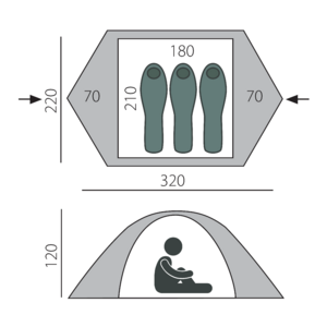 Палатка BTrace Travel 3   (Зеленый), фото 2