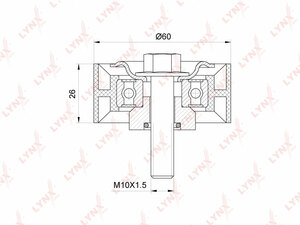 Ролик направляющий / приводной LYNXauto PB-7145. Для: CITROEN Berlingo(MF) 1.9D 98-05 / Jumpy 1.9D 99-06, FIAT Scudo 1.9D 98-06, PEUGEOT 206 1.9D 98> / Expert 1.9D 98-06 / Partner 1.9D 96-15, фото 1