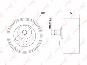 Ролик натяжной / ГРМ LYNXauto PB-1166. Для: AUDI A4 2.5D 97-06 / A6 2.5D 97-05 / A8 2.5D 97-02 / Allroad 2.5D 00-05, SKODA Superb(3U) 2.5D 01-08, VW Passat 2.5D 98-05, фото 1