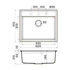 Кухонная мойка Omoikiri Daisen 60-CA Artgranit/карамель, фото 2