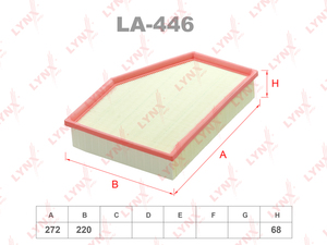 Фильтр воздушный LYNXauto LA-446. Для: BMW 5(G30-G31) 16> / 6(G32) 17> / 7(G11-G12) 15> / X3(G01) 17> / X4(G02) 18> / X5(G05) 18> / X6(G06) 19> / X7(G07) 19>, фото 1