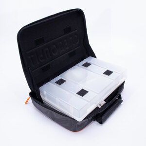 Сумка рыболовная СЛЕДОПЫТ Module Case, 30х22х10 см, цв. серый + 2 коробки Luno, фото 6