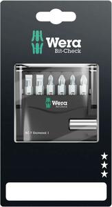 Bit-Check 7 Universal 1 SB набор бит с битодержателем, 7 пр., 1/4" C6.3 WERA WE-073406, фото 1