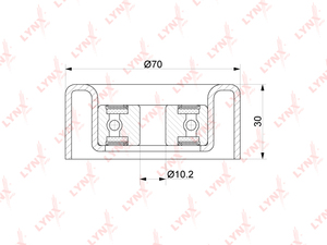 Ролик направляющий / приводной LYNXauto PB-7240. Для: Mitsubishi, Митсубиси, ASX 2.0 10> / L200 2.4D 14> / Lancer(Лансер)(CY/CX) 1.8 08> / Outlander(Аутлэндер)/Airtrek III 2.0-2.4 12>., фото 2
