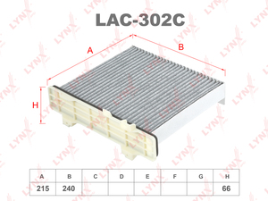Фильтр салонный угольный LYNXauto LAC-302C. Для: MITSUBISHI Pajero III-IV 00>, фото 1